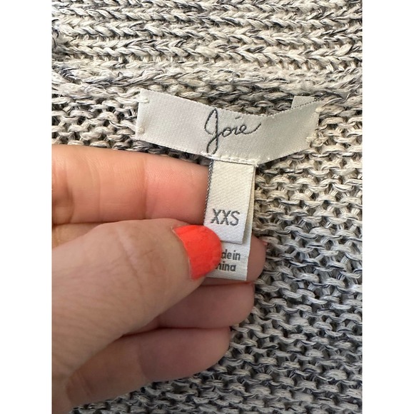 Joie gray cap sleeves fringed knit open front cardigan size XXS - Picture 5 of 7